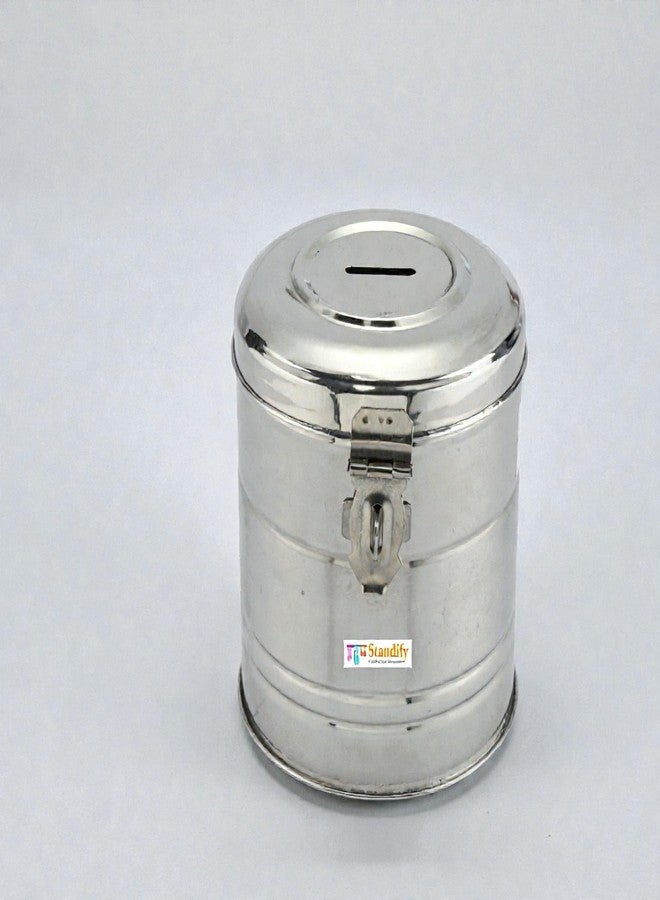 Standify® 1500ML Big Money Bank_A Stainless Steel Money Box Heavy Duty Bachat Gulak for Kids & Adults Unbreakable Piggy Bank. - Image 1